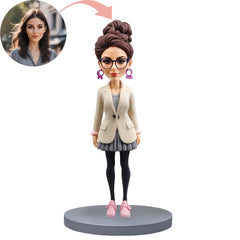 Custom Bobblehead The Teacher With Big Earrings