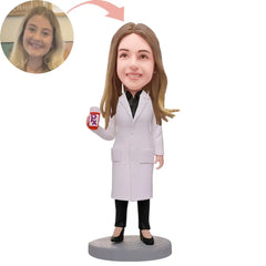 Custom Female Laboratory Worker  Bobblehead