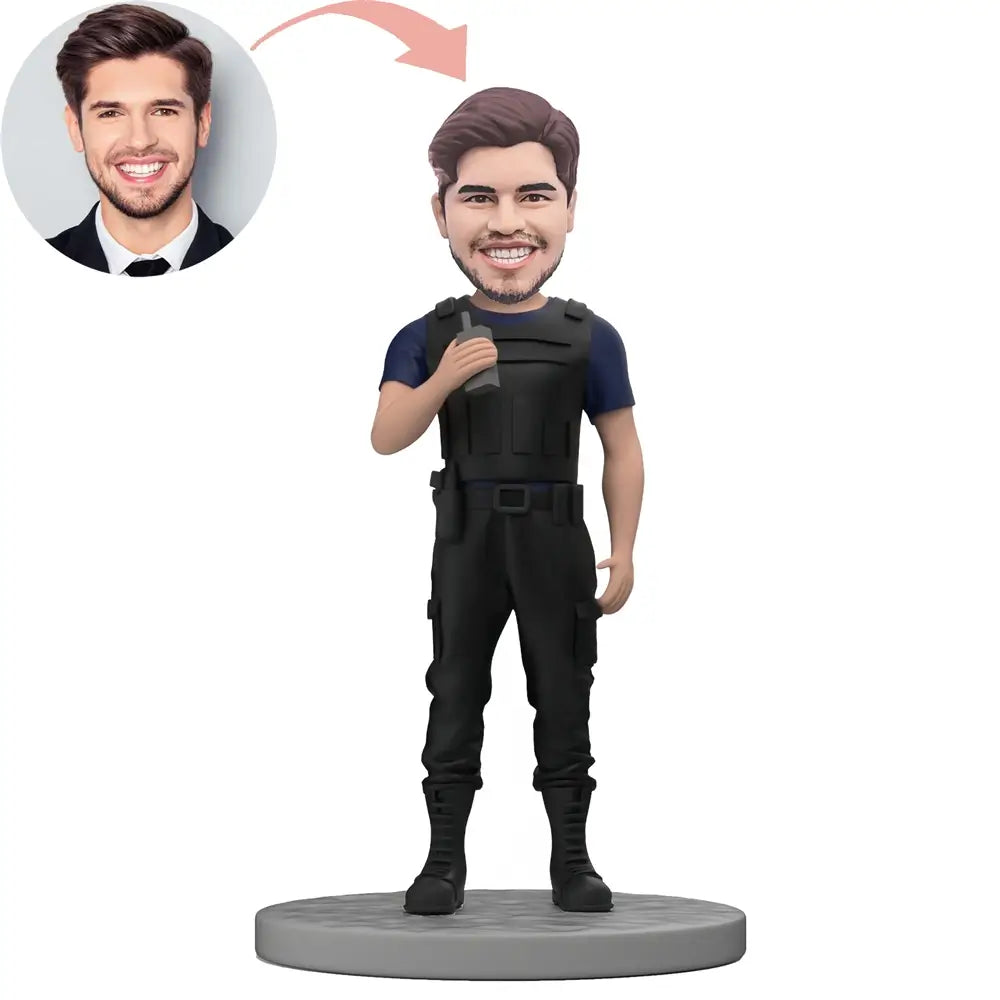 Custom Police With Walkie-talkies Bobblehead