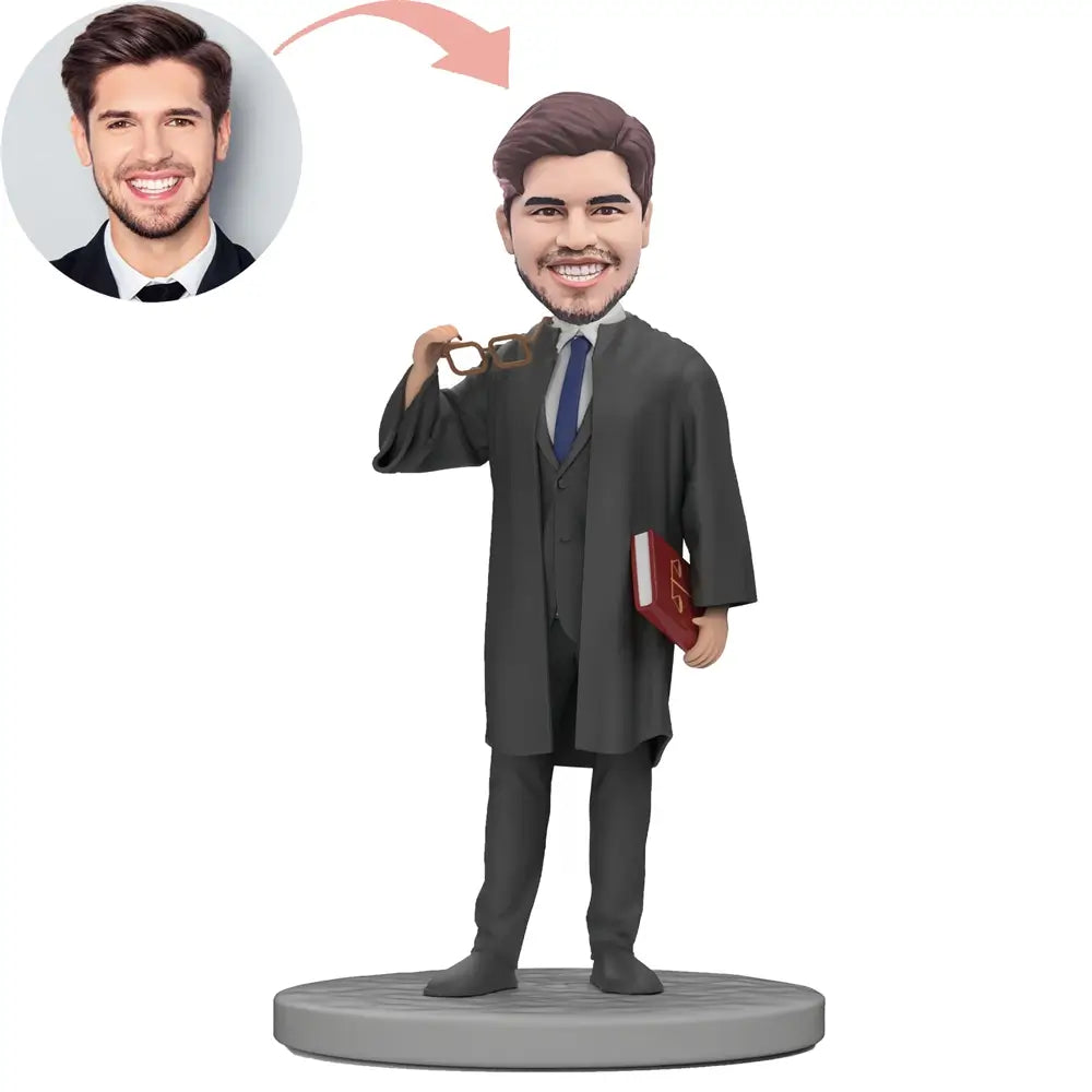 Custom Lawyer  With Glass Off Bobblehead