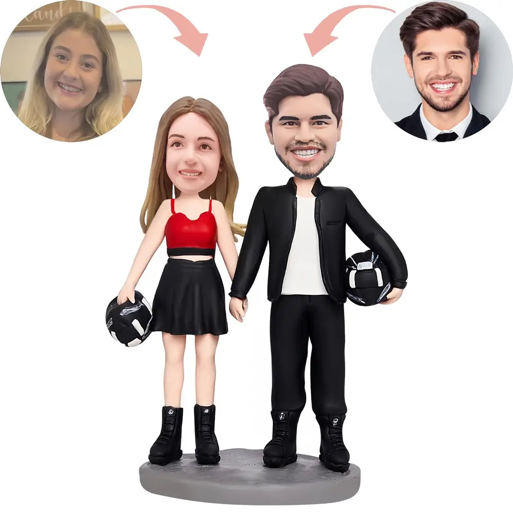 Custom Racing Driver Couple Bobblehead