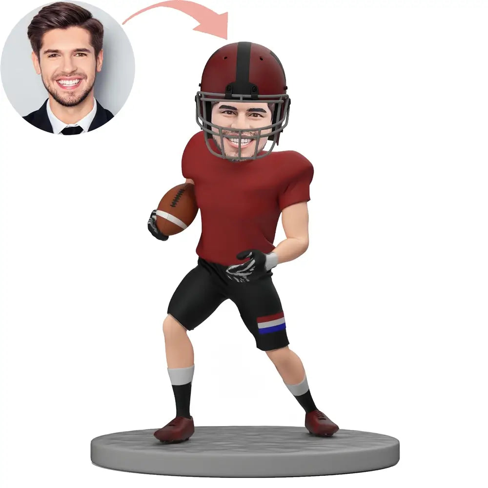 Custom Rugby Player Ready To Attack Bobblehead