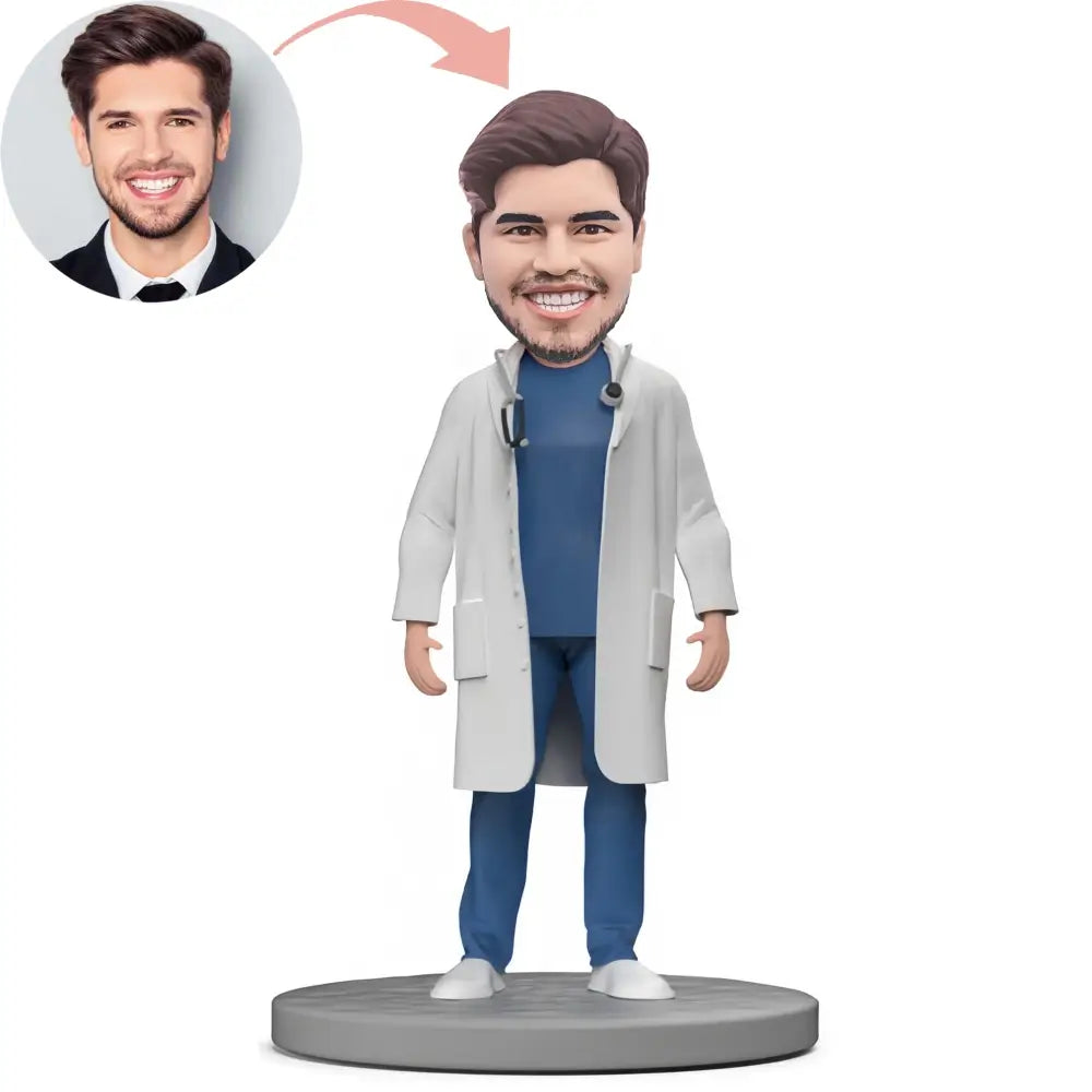 Custom Surgical Surgeon's White Coat Bobblehead