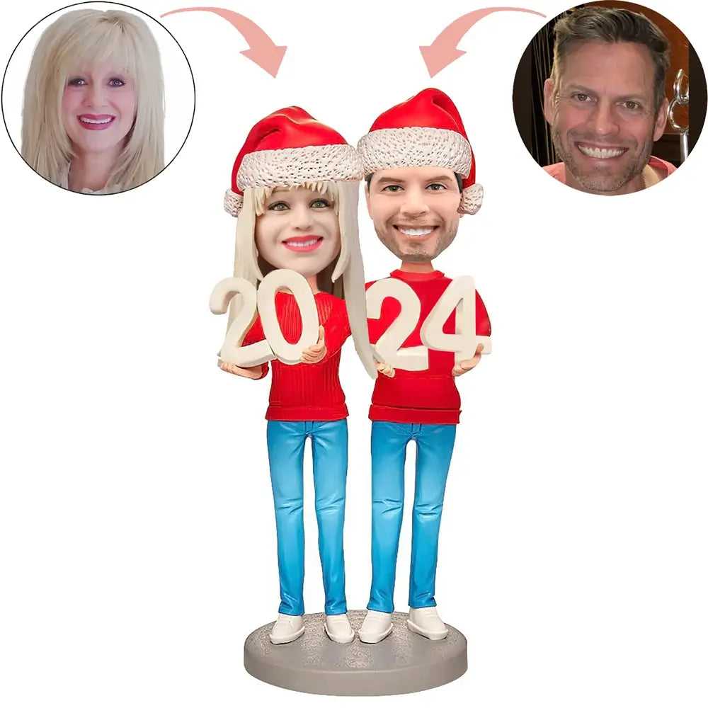 Christmas Gift Custom 2024 Christmas Couple Bobblehead