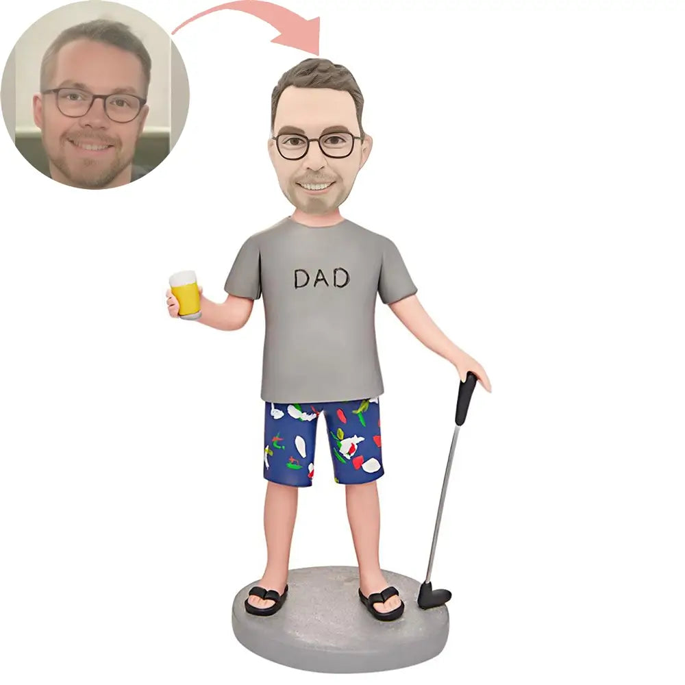 Custom Golf-Loving Dad Bobblehead