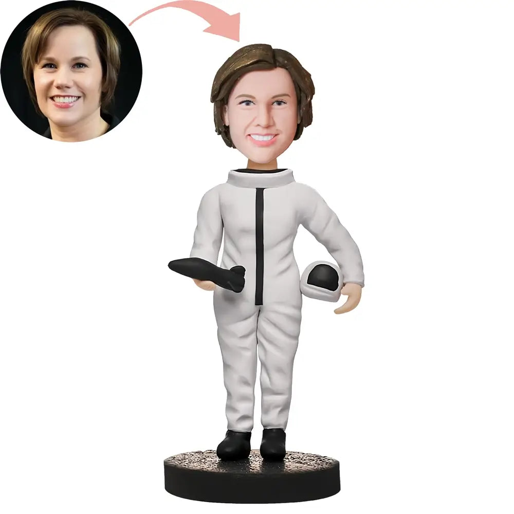 Custom Astronaut With Airplane In Hand Bobblehead