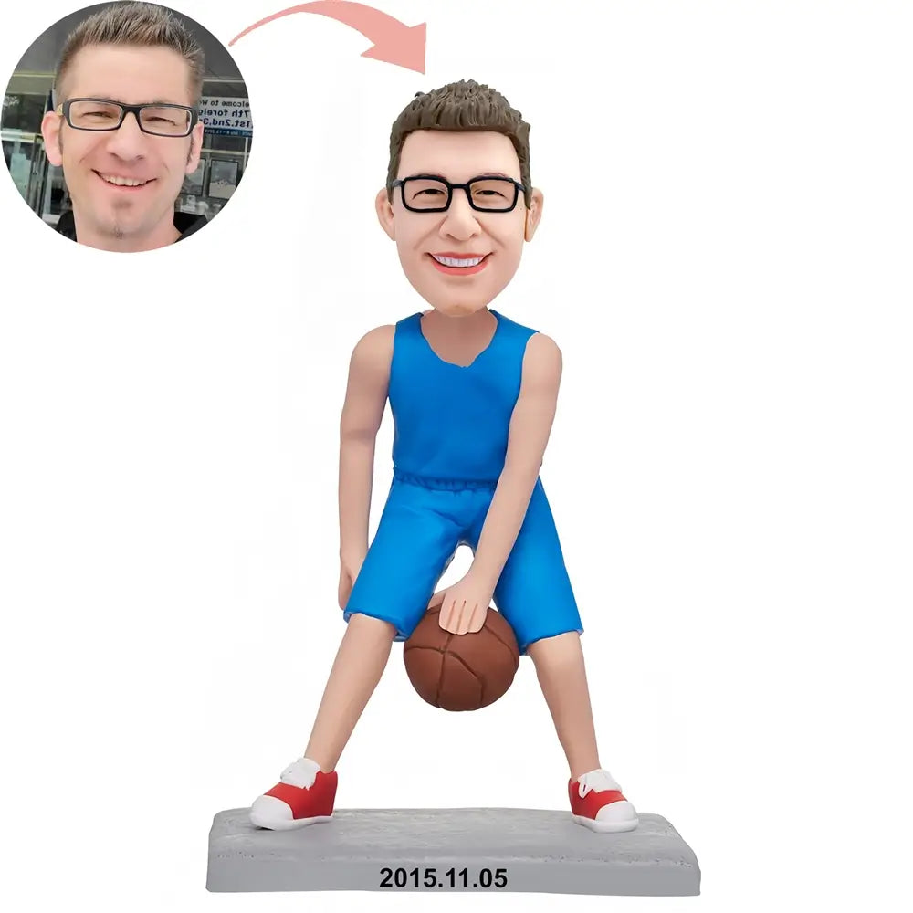 Custom Basketball Lover Dribbling The Ball Bobblehead