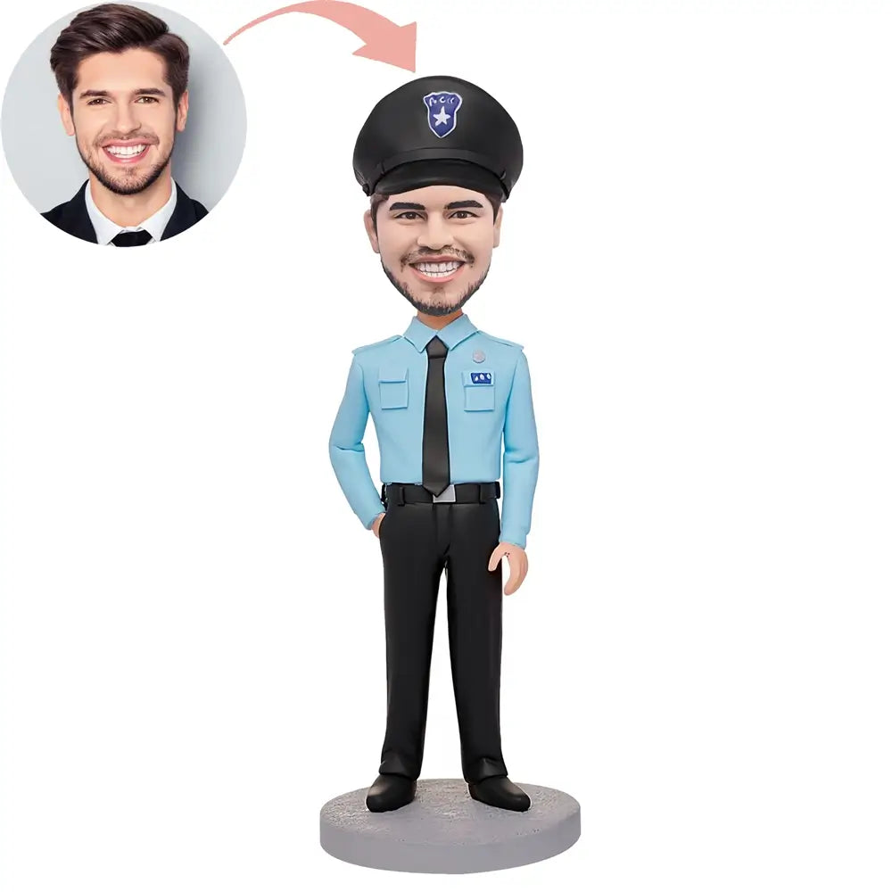 Custom Police In Light Blue Uniform Bobblehead