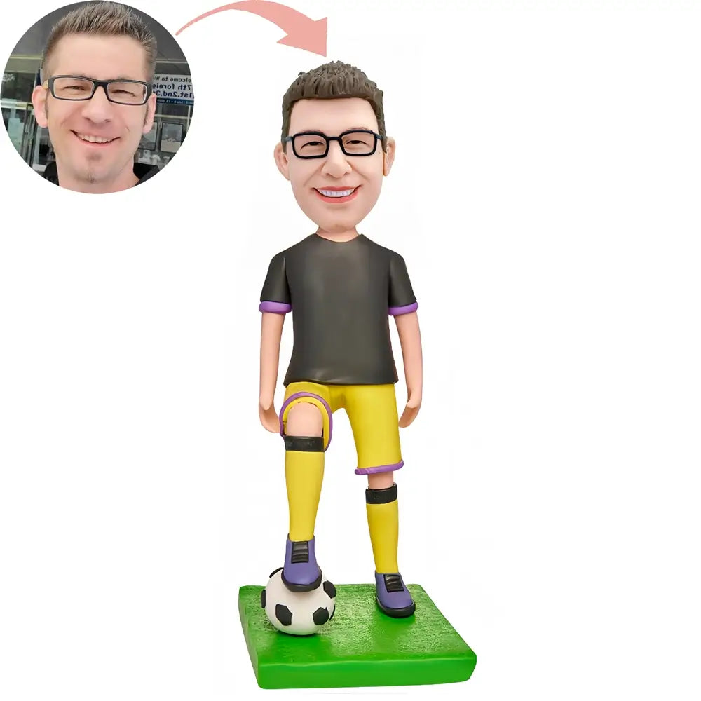 Custom Confident Soccer Player Bobblehead