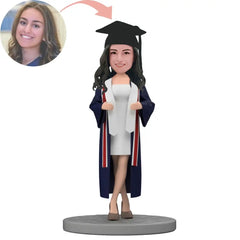 Custom Intelligent Female Graduate Bobblehead