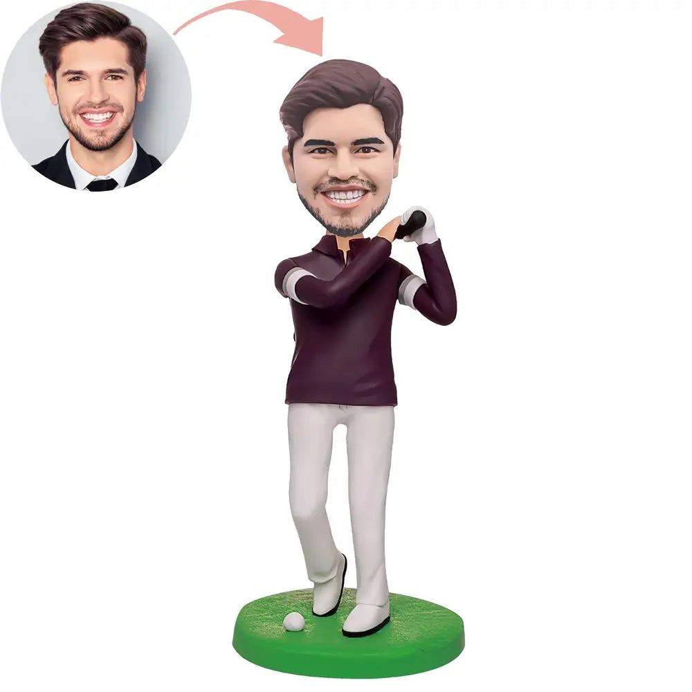 Custom Swinging Golfer Bobblehead