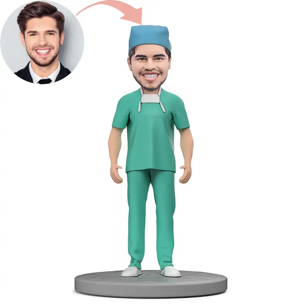 Custom Anesthesiologists in Blue Scrubs Bobblehead