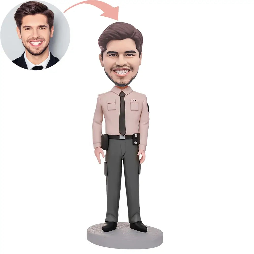 Custom Police In Pink Uniform Bobblehead