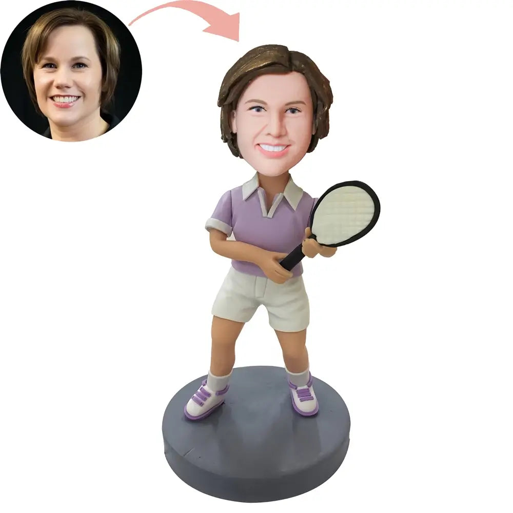 Custom Female Badminton Player Bobblehead