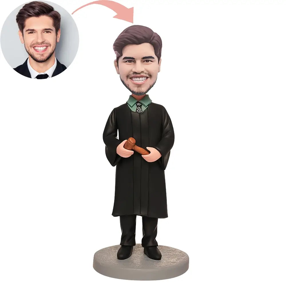 Custom Lawyer With A Hammer In Both Hands Bobblehead