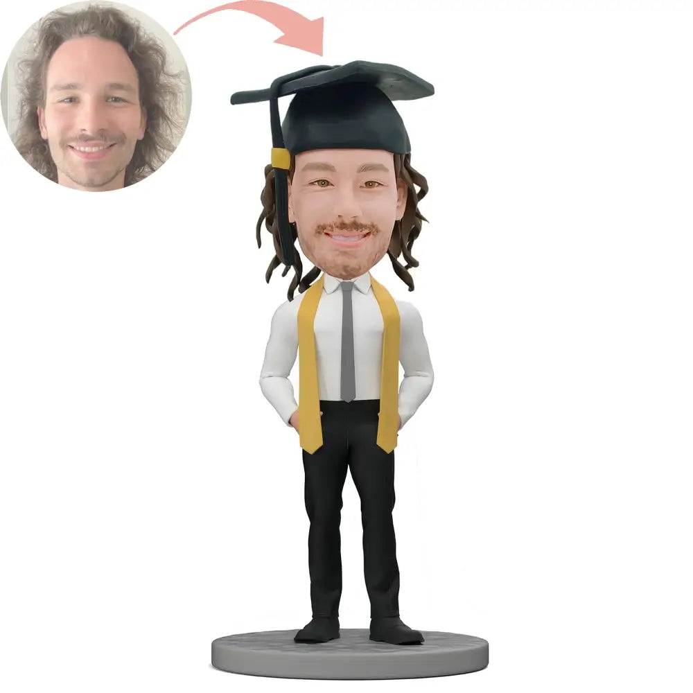 Custom Happy Male Graduate Bobblehead