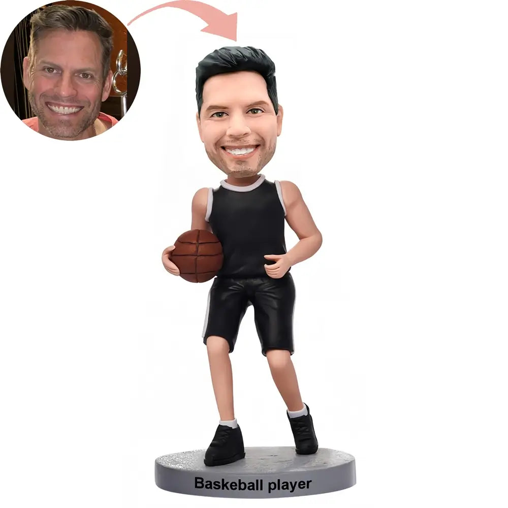 Custom Basketball Lover Holding A Basketball Bobblehead