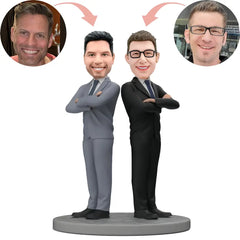 Custom Back-to-Back Business Partners Bobblehead