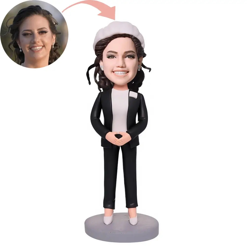 Custom Bank Worker Business Woman Bobblehead