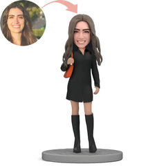 Custom Black Skirt Beautiful Girl Bobblehead