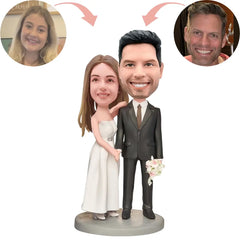 Custom Bobblehead Bride Leaning On Groom