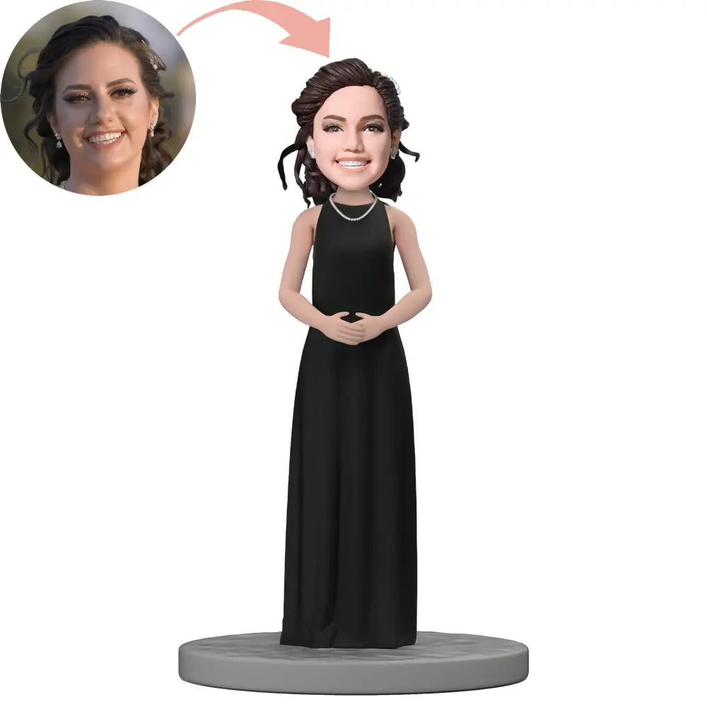 Custom Bobblehead Elegant lady in a long dress