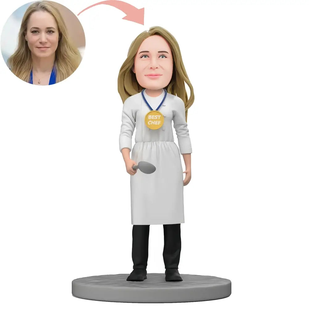 Custom Golden Female Cooker Bobblehead