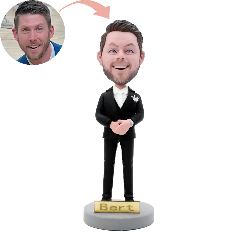 Custom Bobblehead Modern Suit Groomsmen