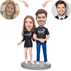 Custom Bobblehead Queen And King Couple Shirts