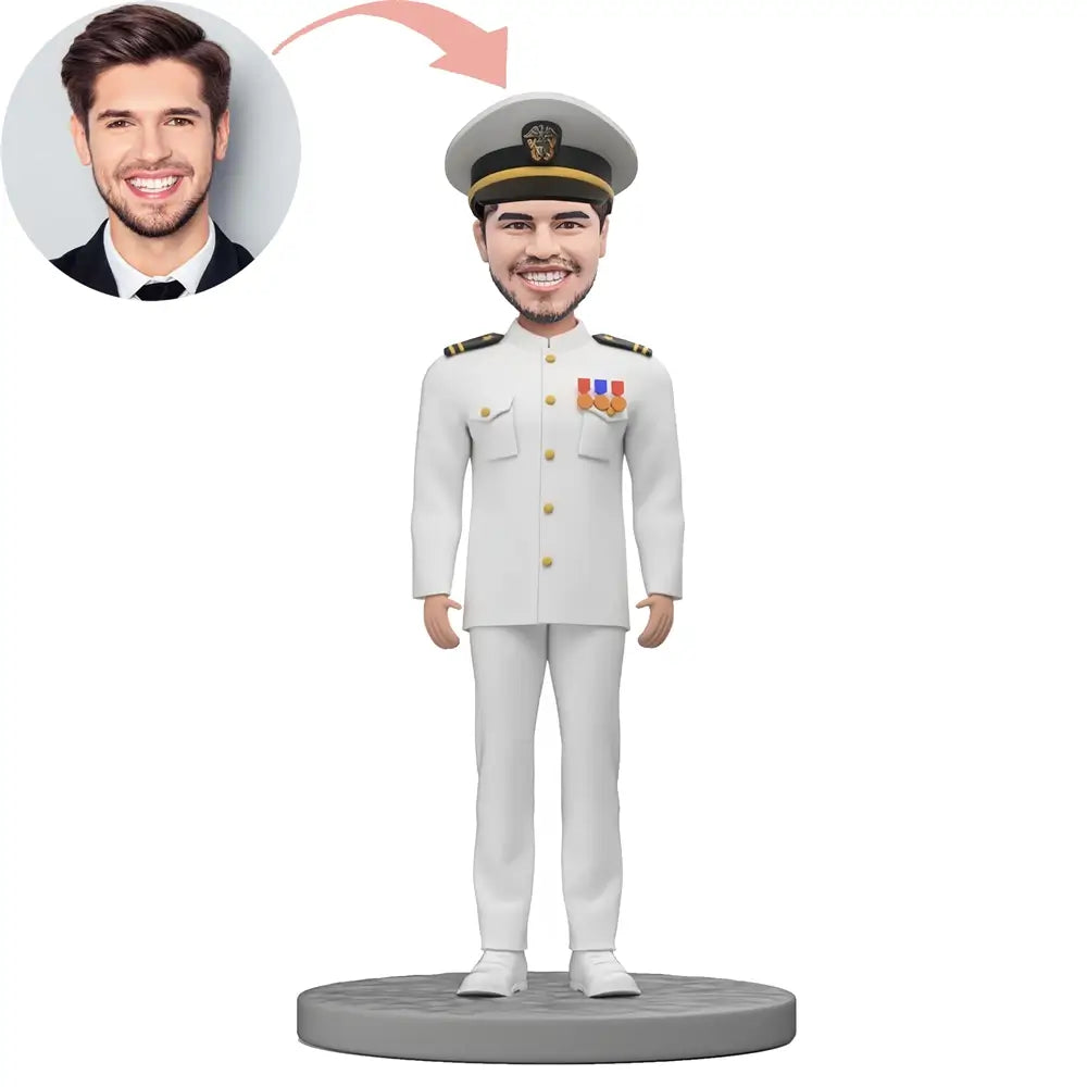 Custom Soldier In White Uniform Bobblehead