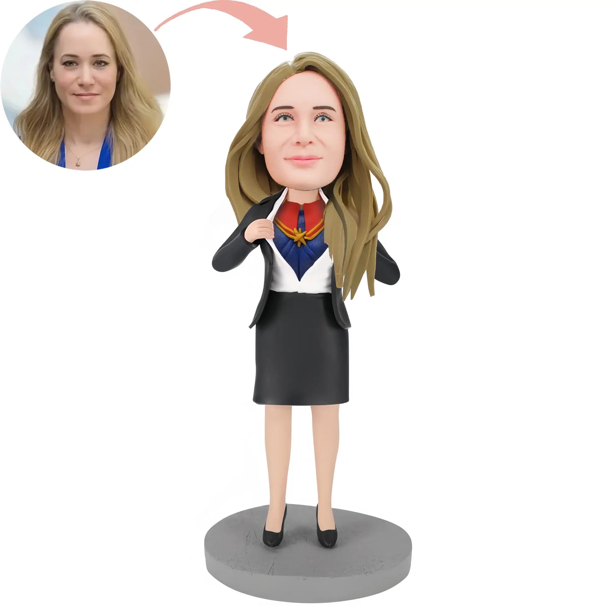 Custom Business Captain Marvel Bobblehead