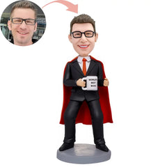 Custom Businessman Holding A Water Glass Bobblehead