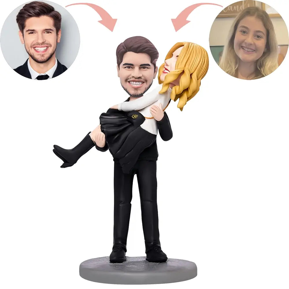 Custom Carry Wife Romantic Couple Bobblehead