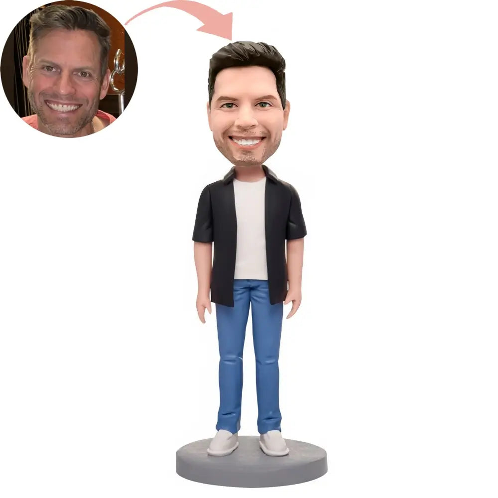 Custom Casual Wear Happy Man Bobblehead