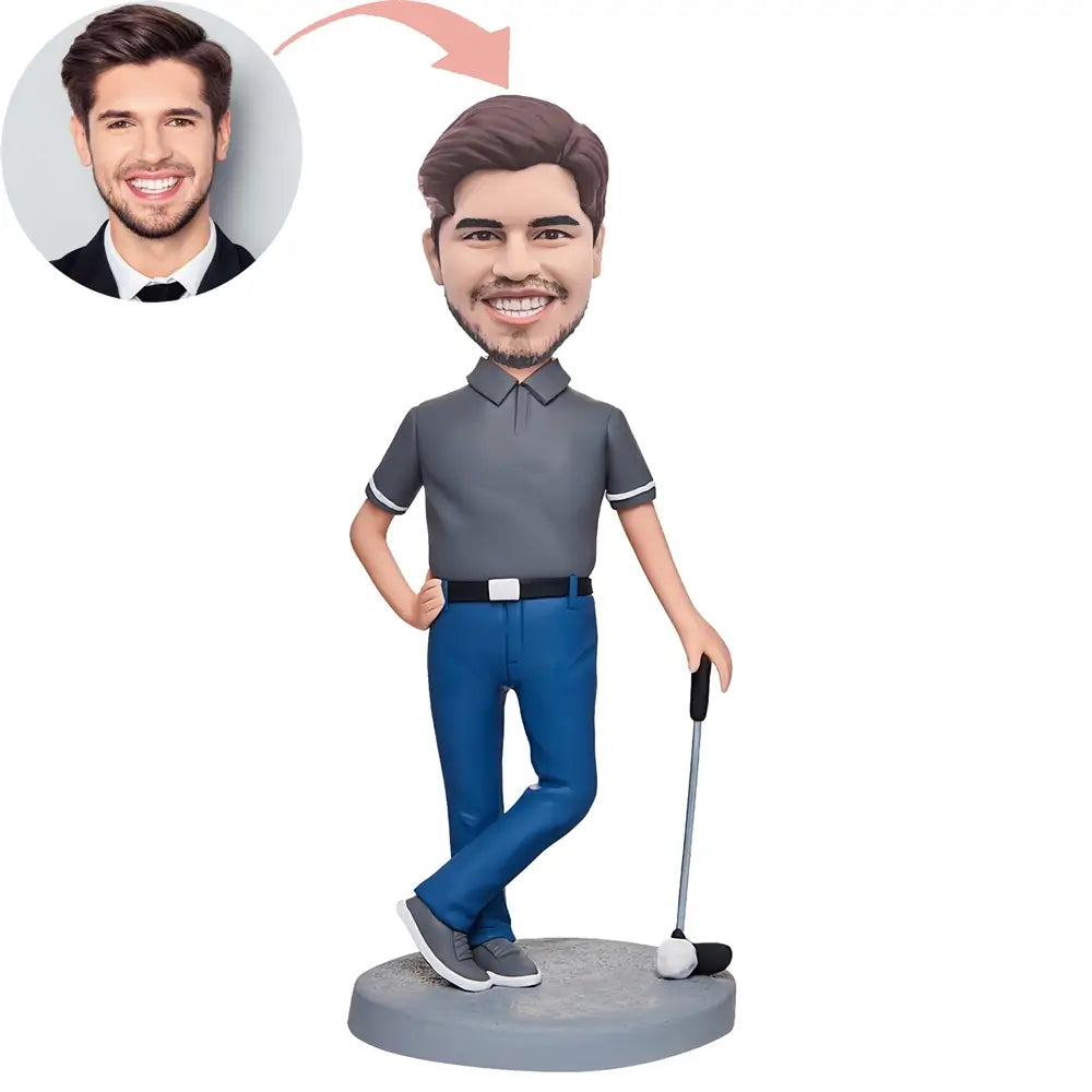 Custom Confident Golfer Bobblehead