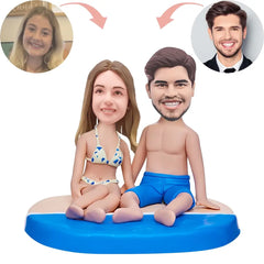 Custom Couple in swimsuits Bobblehead