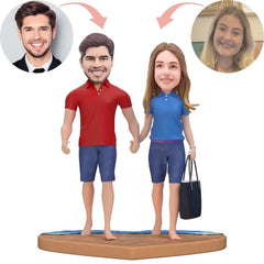 Custom Couple On The Beach Bobblehead