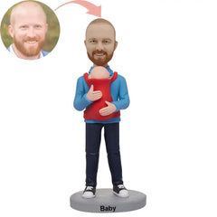 Custom Dad Holding The Baby Bobblehead