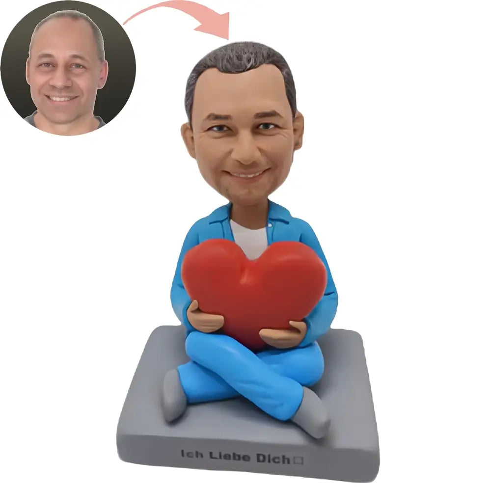 Custom Dad Sit With Red Love Bobblehead