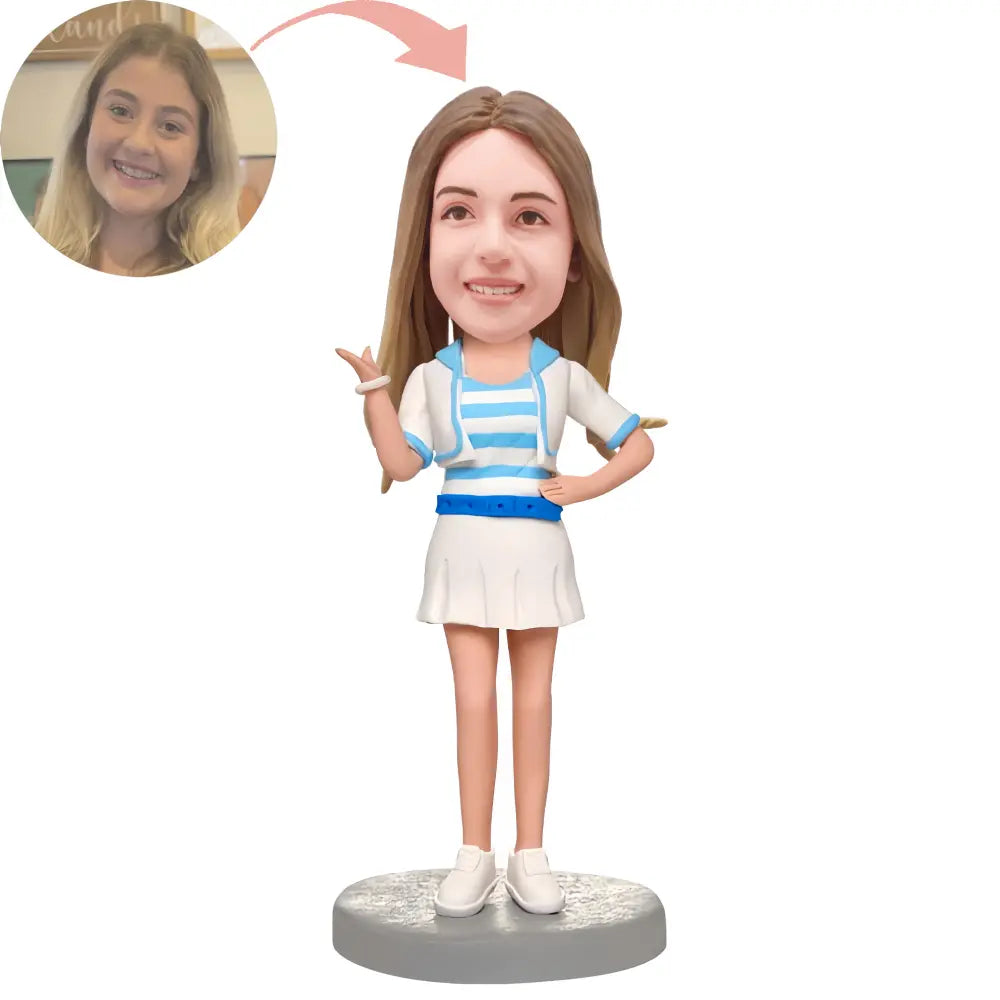 Custom Fashion Girl In Dress Bobblehead