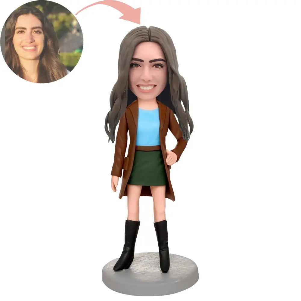 Custom Girl In A Cool Outfit Bobblehead