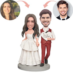 Custom Groom Proposes "Just Married" Bobblehead