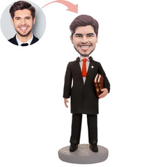 Custom Lawyer With Book In Hand Bobblehead