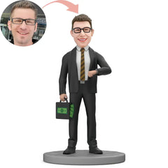 Custom Male Boss Carry Money Box Bobblehead