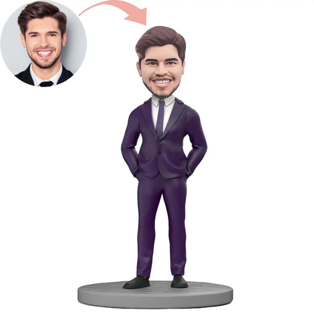 Custom Male Boss with Hands in Pockets Bobblehead