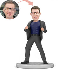 Custom Men Standing Open Suit Bobblehead