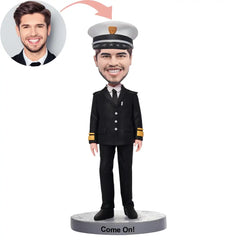 Custom Police In Black Uniform Bobblehead,Cop In Black Uniform