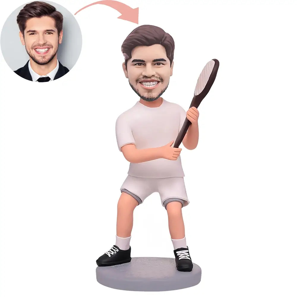 Custom Ready Badminton Player Bobblehead