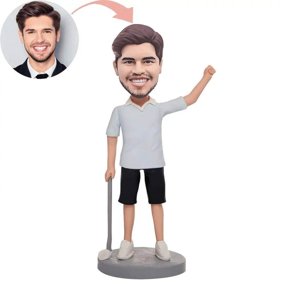 Custom Waving Golfer Bobblehead